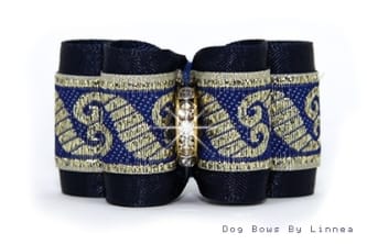 Navy With Gold Waves