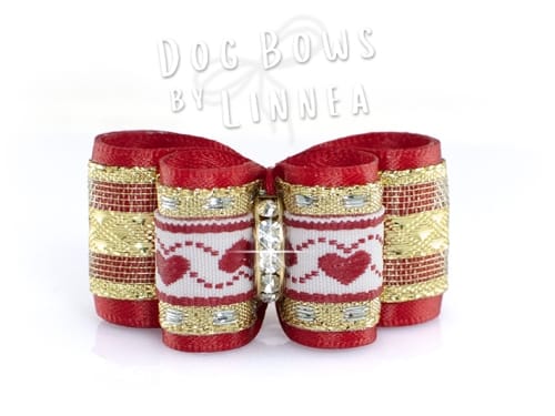 Red Jacquard Heart with Gold